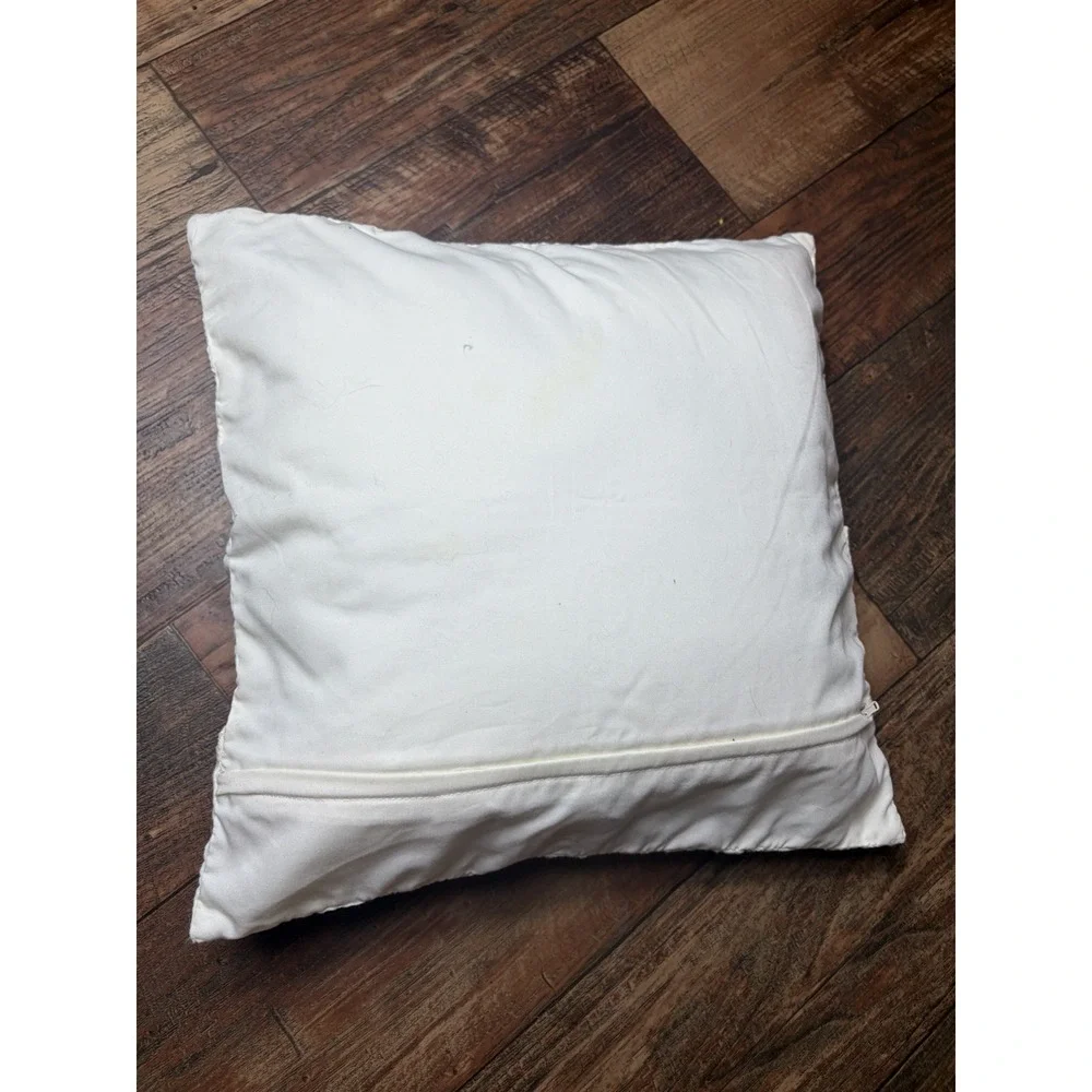 Cathedral Window Quilt Pillow Cottagecore Ruffled Country Farmhouse 13x13